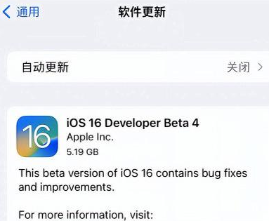 淮阳苹果手机维修分享iOS16 Beta4 更新内容及升级建议 